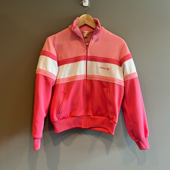 Adidas Pink & White Zip-Up Sweater - Picture 1 of 7